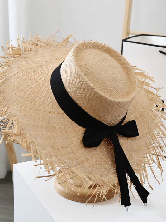 Yuanbao Top Bow Raffia Straw Hat Beach Hat