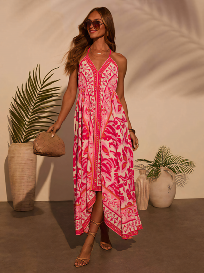 Slip Rose Print Maxi Dress