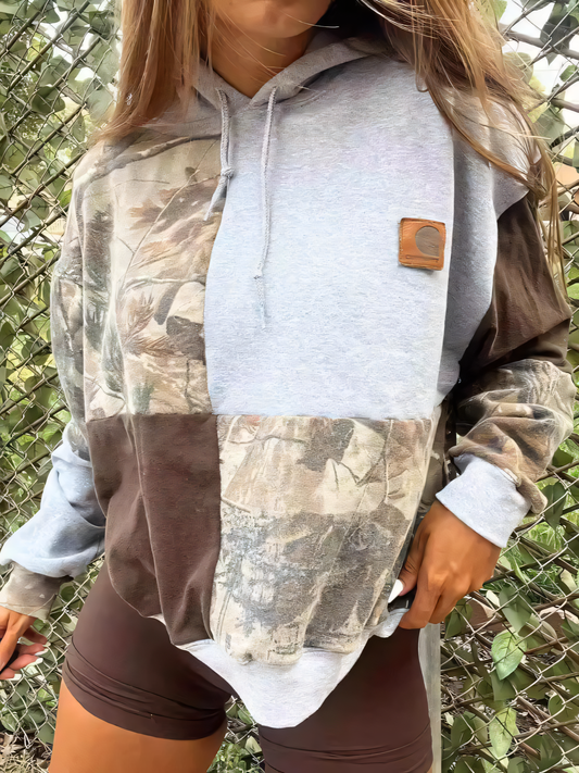 Long Sleeve Printed Hooded Sweatshirt