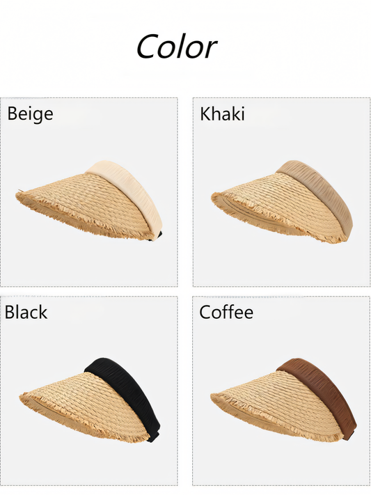 Large Brimmed Topless Straw Sun Hat