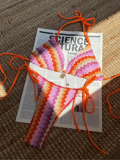 Striped Gradient Summer Beach Bikini