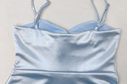 Blue Bandeau Strap Waist Mini Dress