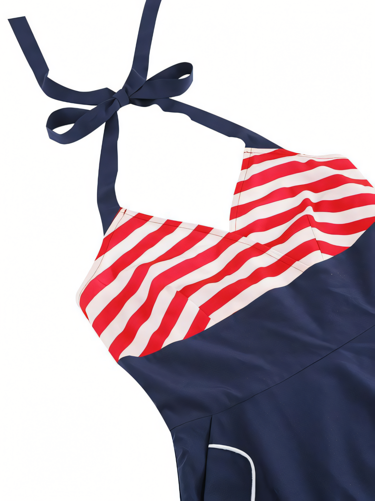 Independence Day Red Striped Hanging Neck Vintage Mini Dress