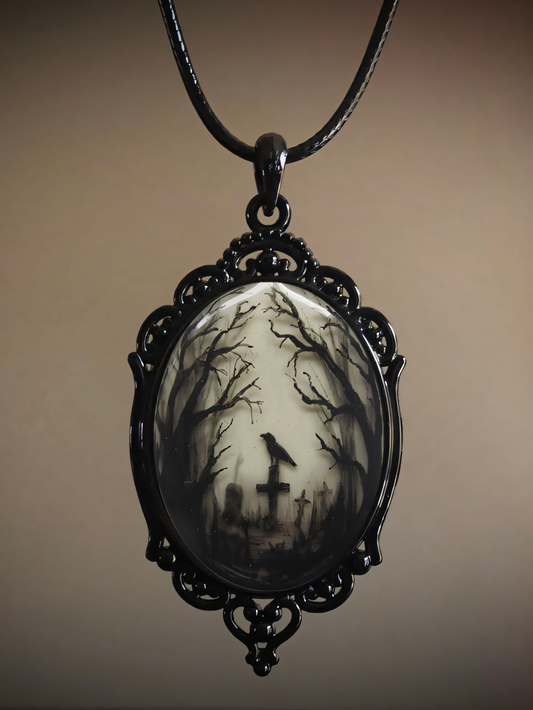 Gothic Raven Forest Necklace