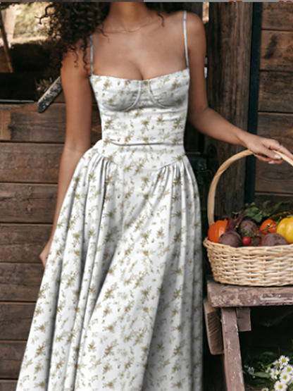 Floral Vintage-inspired Slip Maxi Dress