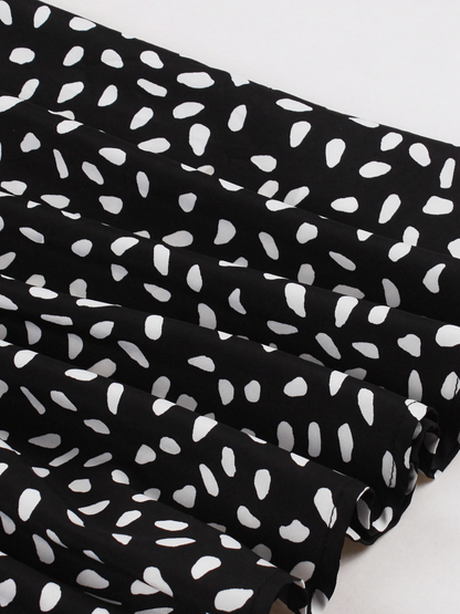 Black White Dot Vintage Midi Dress