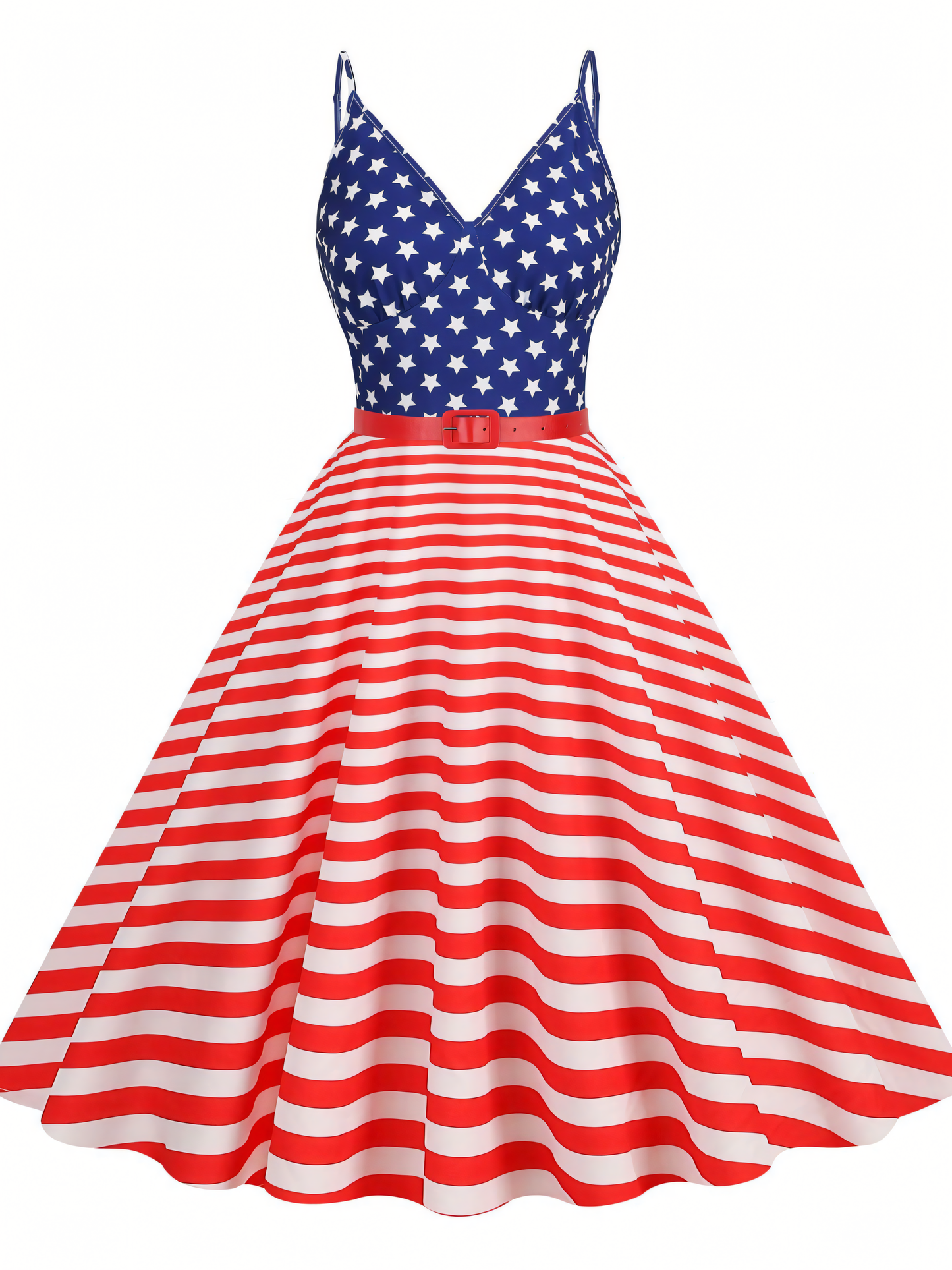 Independence Day Red Striped Vintage Mini Dress