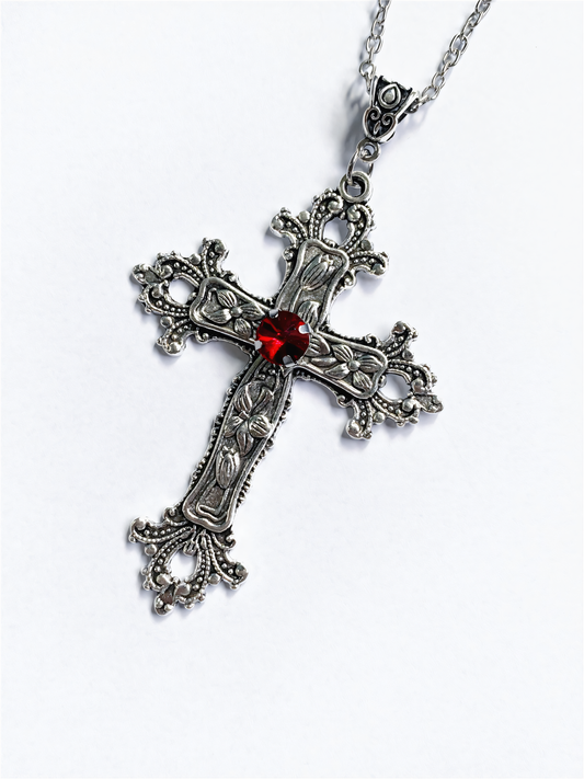 Gothic Cross Diamond Necklace
