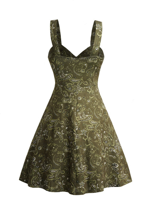 Lace Printed Slip Midi Dress