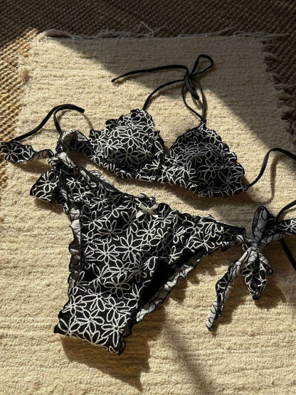 Embroidered Floral Bikini